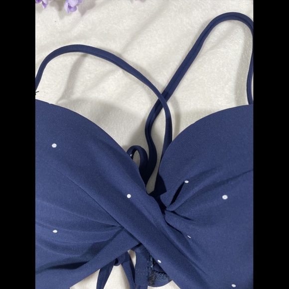 NWD $114‎ Robin Piccone Jennie Twist Bikini Top in Navy [ SZ Small ] - Picture 8 of 12